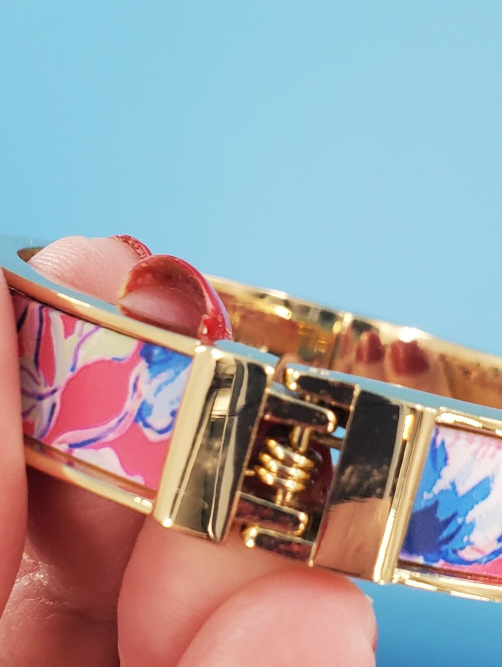 Lilly Pulitzer clasp bangle pink floral - Picture 5 of 11